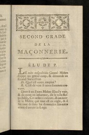 27-37, Second Grade De La Maçonnerie.
