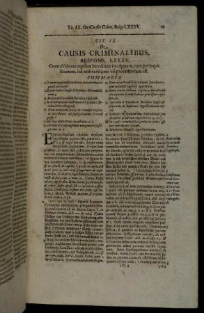 Tit. IX. De Causis Criminalibus.