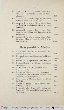 Kunstgewerbliche Arbeiten (Nr. 382-433)