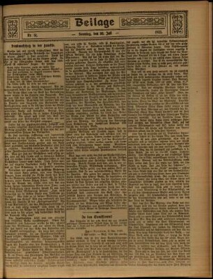 Zweite Ausgabe vom Sonntag, den 30. Juli 1922.