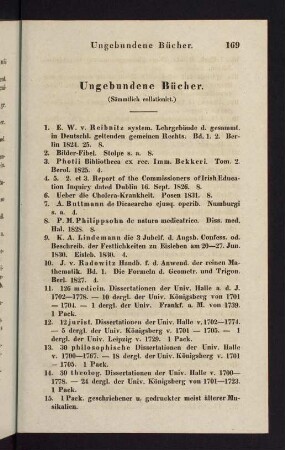 169-179, Ungebundene Bücher