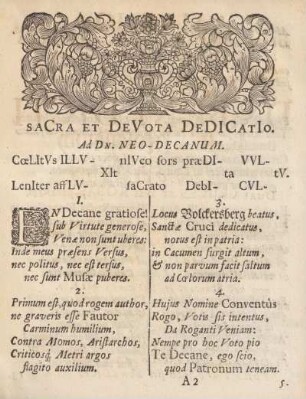 Sacra et devota dedicatio.
