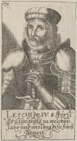 Bildnis des legendären Lescus der IV., Herrscher der Polen