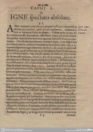 CAPUT I. de IGNE spectato absolute.