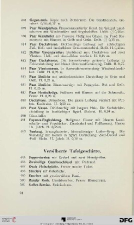 Versilberte Tafelgeschirre (Nr. 495-504)