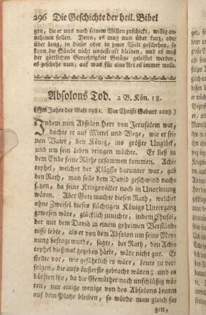 Absolons Tod. 2 B. Kön. 18.