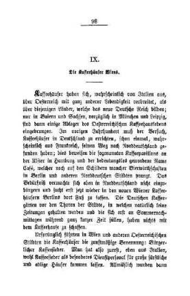 IX. Die Kaffeehäuser Wiens