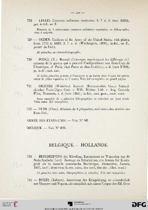 Belgique – Hollande (Nr. 733-747)