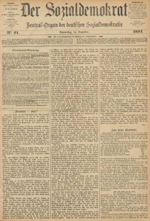 No 51. Donnerstag, 15. Dezember. 1881.