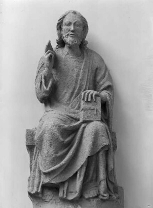 Thronender Christus mit Apostel und Heiligen: Christus