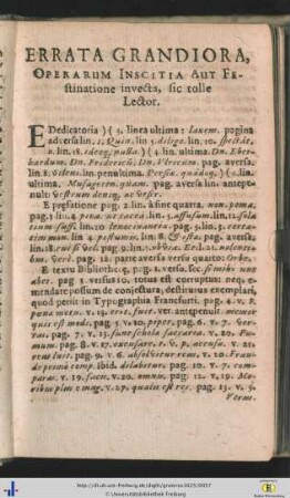 Errata grandiora.