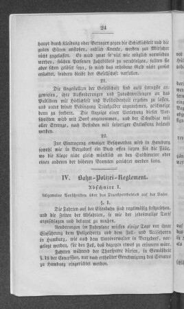 IV. Bahn-Polizei-Reglement.