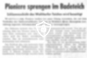 Pioniere sprengen im Badeteich