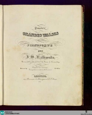 Quatre grandes walses suivies d'une Coda : pour le pianoforte; oeuvre 69