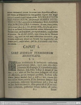 Caput I. De Vero Isporum Terminorum Significatu