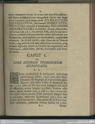 Caput I. De Vero Isporum Terminorum Significatu