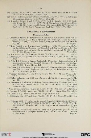 Nachtrag: Personenmedaillen (Nr. 841-855)
