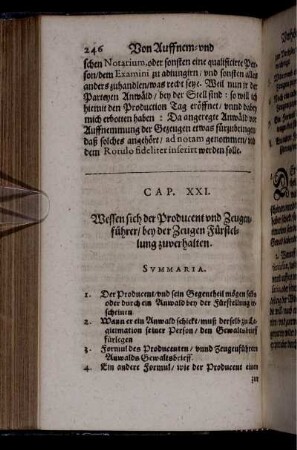 Cap. XXI. Wessen sich der Producent und Zeugenführer/ bey der zeugen Fürstellung zuverhalten