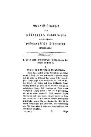 Ueber das lesen der Bibel in den Volksschulen