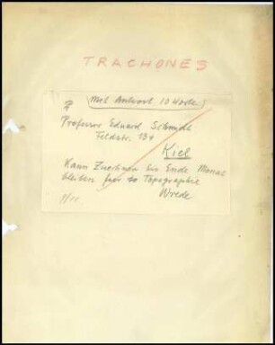 W. Wrede an E. Schmidt