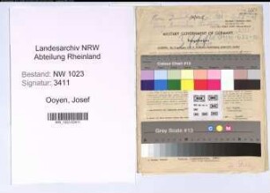 Entnazifizierung Josef Ooyen , geb. 15.11.1883 (Molkereileiter)