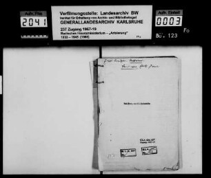 Bensinger, Adolf Israel, Kommerzienrat Mannheim Nachlass