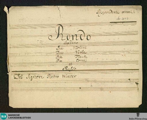 Operas. Excerpts - Don Mus.Ms. 2043 : S, orch