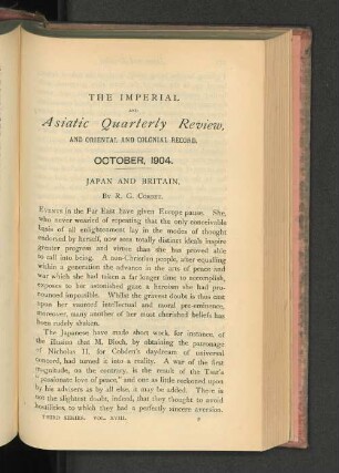 Vol. XVIII, Nr. 36. October, 1904.