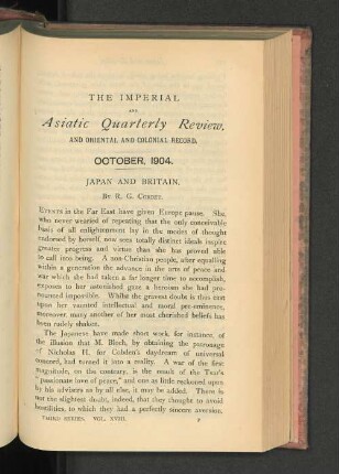 Vol. XVIII, Nr. 36. October, 1904.