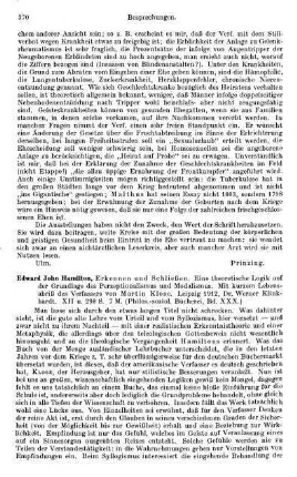 370-371, Edward John Hamilton. Erkennen und Schließen. Eine theoretische Logik auf der Grundlage des Perzeptionalismus und Modalismus. 1912
