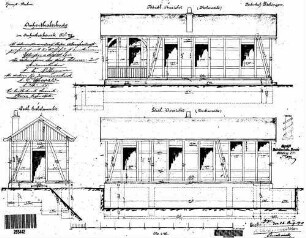 Plochingen: Nebengeb.Aufenthaltsb. Aufseherbezirk 7 Westl.Giebel-,nördl.u.südl.Längsansicht.