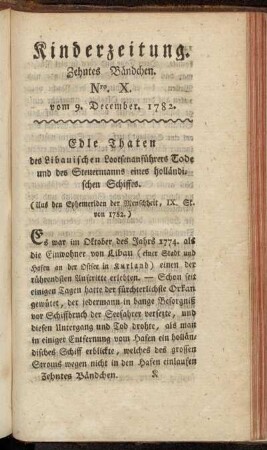 Nro. X. vom 9. December 1782