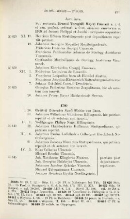 491-496, Matrikel 30637-30772 (1709-1710)