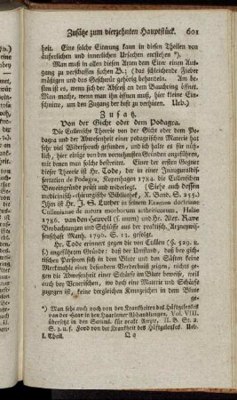 Zusatz. Von der Gicht oder dem Podagra.