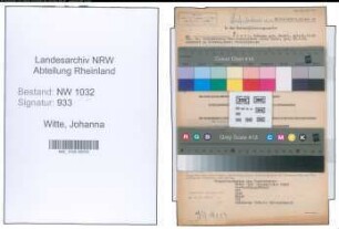 Entnazifizierung Johanna Witte , geb. 24.12.1905 ()