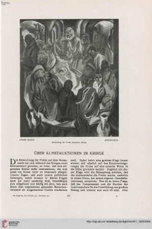 33: Über Kunstauktionen im Kriege