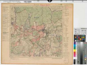 Katasteramt Meschede  Kreis Meschede, Meßtischblatt Meschede 4615, Farbige Einzeichnung mit Namensliste