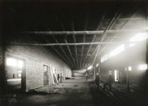 Güstrow. Versammlungs- und Ausstellungshalle (um 1935). Inneres während der Erbauung