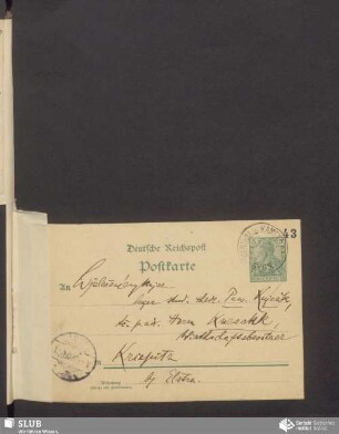 [dopisnica wot: Mikławš Andricki, 11.08.1900]