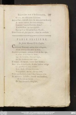 Fable Seizieme. Le Jeune Homme & les Cousins.