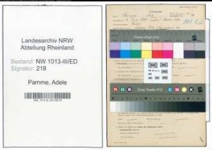 Entnazifizierung Adele Pamm#e , geb. 07.04.1899 (Lehrer)