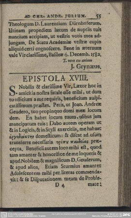 Epistola XVIII