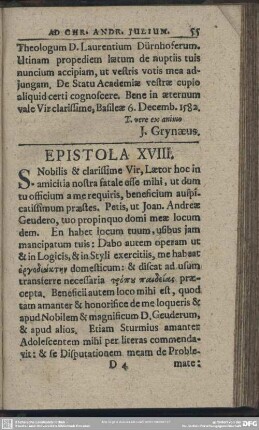 Epistola XVIII