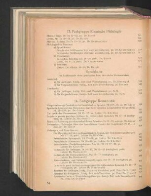 14. Fachgruppe Romanistik