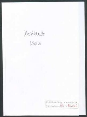 Kunsthalle Mannheim: Hartlaub, Gustav Friedrich, Schriftwechsel mit Wichert