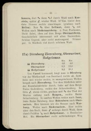 17a) Dörnberg, Zierenberg, Obermeiser, Hofgeismar