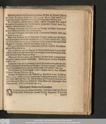 Theologische Bücher der Calvinisten.