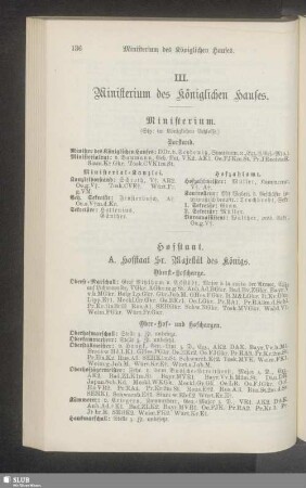 III. Ministerium des Königlichen Hauses