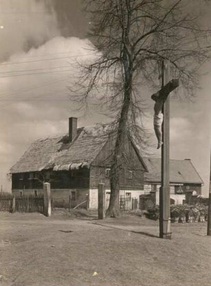 Prischwitz (Storcha). Strohgedecktes Bauernhaus