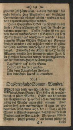 XLI. Das dreyfache Sonnen-Wunder.